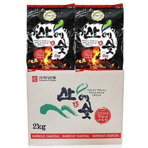 산에숯2kg 캠핑용숯 바베큐숯 1박스 8개입