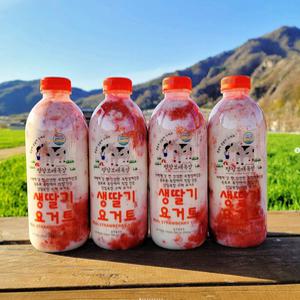평창보배목장 생딸기 요거트 1000ml 2개 딸기 무가당 요거트 1000ml 2개