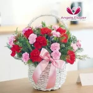 [엔젤스플라워] 일반형 사랑합니다 카네이션 바구니 전국꽃배달서비스