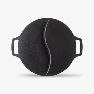 아리수 캠핑 원형 반반 그리들, 29cm, 1개