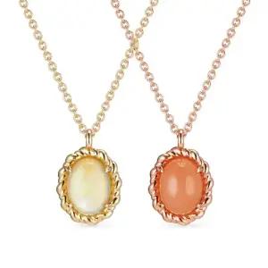 도로시 18k 트윌 천연석 목걸이문스톤