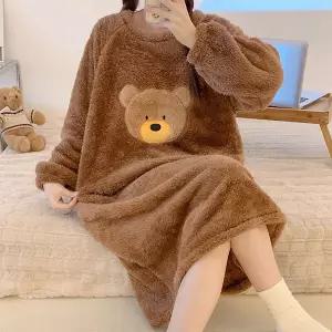 [쿠잉]베어 원피스 수면잠옷 2컬러 겨울잠옷원피스홈웨어