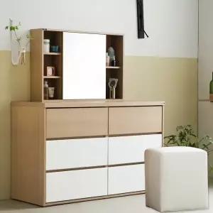 인터데코 화장대서랍장 120cm (3단서랍장+수납거울+의자) TP384