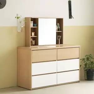 인터데코 화장대서랍장 120cm (3단서랍장+수납거울) TP383