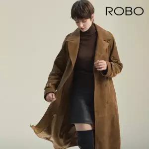 로보 [최초가 890 000원] 24FW 스웨이드 더블 롱 트렌치코트