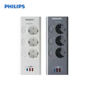 필립스 멀티탭 고용량 과부하차단 서지보호 USB 맥스플러스 3구 2M 4000W 개별스위치 멀티 콘센트