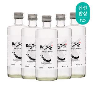 [품질보장] 착한농부 밀담 17도 360ml x5병 국산 단수수 3번 증류한 럼