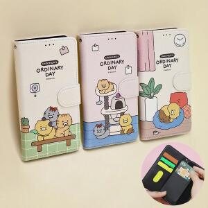 갤럭시노트10 노트20 S10 카카오프렌즈 춘식이 오디너리데이 다이어리 카드 지갑 휴대폰 케이스