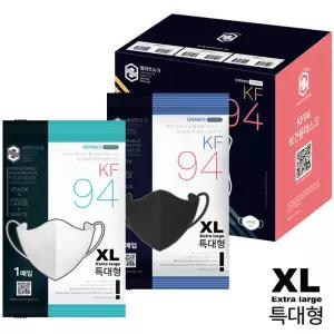미라클하우스 빅슈가라이트 KF94 마스크 특대형 블랙50매 숨쉬기 편하고 부드러운 감촉 587569