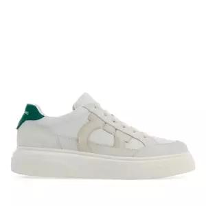 페라가모 간치니 패치 가죽 스니커즈 023588 0769881 BIANCO