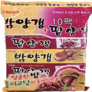 크라운 밤양갱5개입 + 팥양갱5개입 500g 10팩(1박스) 무배