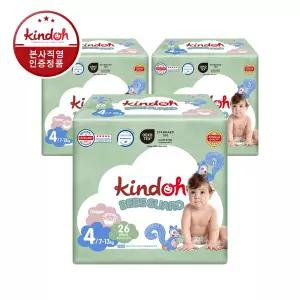 킨도 프리미엄 항균기저귀 오슬림 베베가드 밴드 4단계 대형 26매x3팩