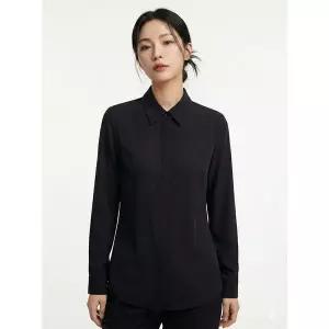 [하프클럽/씨]블랙 포켓 시스루 카라 셔츠 SHBAI9401