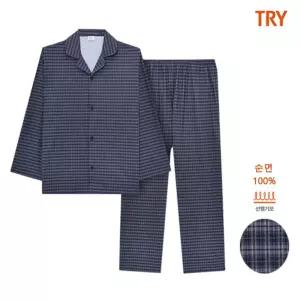홈란쥬 트라이 남성 부드럽고 따뜻한 선염기모 잠옷 세트J63