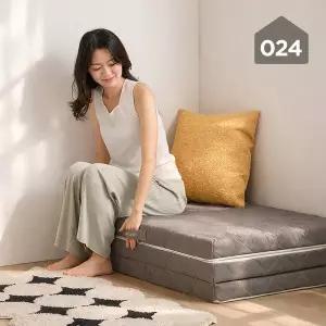 [024홈] 미니멀 푹신한 손잡이 3단 접이식 토퍼 매트리스 8cm 멀티싱글