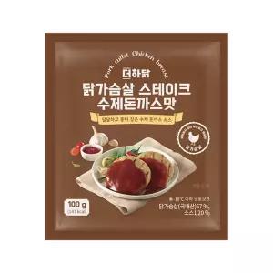 더하닭 닭가슴살 스테이크 수제돈까스맛100g10팩