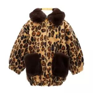 [미니로디니] 2511010113 (Leopard faux fur jacket) 레오파드 퍼 아동 자켓