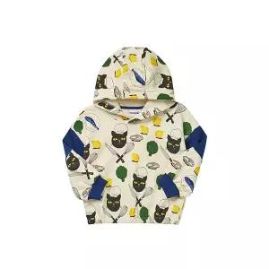 [미니로디니] 2372013300 (Chef cat aop hoodie) 요리사 고양이 캣 아동 후드티