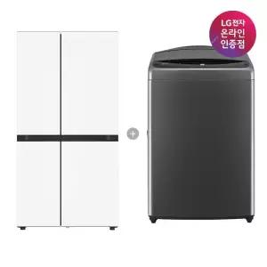 LG 디오스 AI 오브제컬렉션 냉장고 (양문형) + LG 통돌이 세탁기 (S836MQQ012 + T19MX8A)