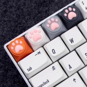 10/20PCS 기계식 키보드에 대 한 귀여운 실리콘 디자인 사용자 캡 소프트 발톱 지정 키보드 키 액세서리 DIY 고양이