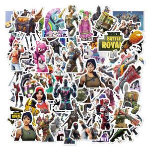 50pc 만화 멋진 Fortnites 스티커 장난감 방수 보드 아이 노트북 Stikers 스케이트 수하물 기타