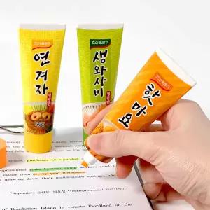 속았지 소스 모양 형광펜 생와사비 연겨자 핫마요 색상 (랜덤) 낱개
