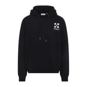 애로우 로고 코튼 후드 티셔츠 OMBB085S26FLE00O0001 BLACK