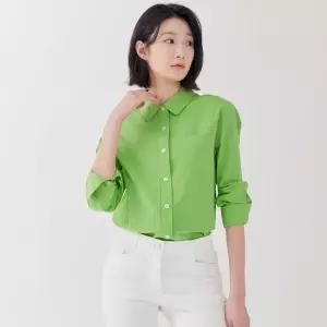[지센] 포켓자수 크롭 셔츠 LCWSP327_GE