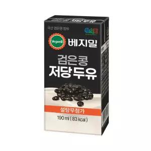 베지밀 무설탕 검은콩 저당두유 190ml x 24개