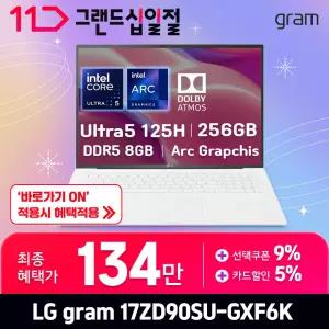 [최.종.1.3.4.만] LG 그램17 / 17ZD90SU-GXF6K - RAM 8GB / SSD 256GB / 오피스밸류팩 증.정 / ND