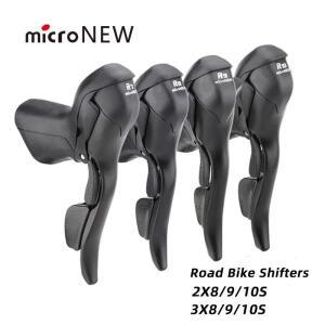 마이크로뉴 로드 바이크 시프터 디레일러 3x7 3x8 3x9 3x10 속도 브레이크 레버 자전거 2x7 2x8 2x9 (시마