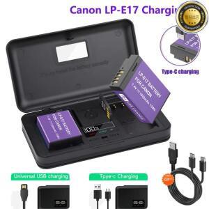 PALO LP E17 배터리 캐논 EOS 200D M3 M5 M6 T6i RP Kiss X8i SL2용 C 입력 LCD 충전기 케이스