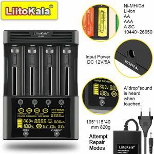 LiitoKala LII-600 LCD 디스플레이 리튬 배터리 충전기 AA/AAA NiMH/NiCD 및 측정 가능한 용량