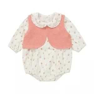 [블루독베이비](마산점)OR)피치 플라워 세트형 바디수트(46113-604-04)