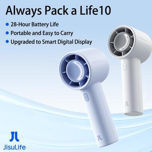 JISULIFE 휴대용 미니 선풍기, 4000mAh 배터리로 오래 지속되는 전력, 최대 22시간 냉방, 5단계 풍속, 여름