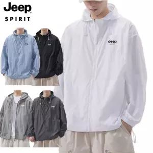 JEEP SPIRIT 남자 바람막이 점퍼 여름 경량 후드 자켓 루즈핏 캐주얼 아우터