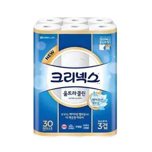 롤휴지 크리넥스 휴지 울트라클린 3겹 30롤 롤화장지 휴지대용량 서치