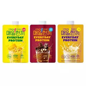 매일한끼 프로틴 쉐이크 3종 혼합 40g 단백질쉐이크 식사대용 곡물 스위트콘 초코
