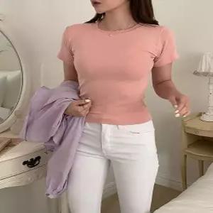 [루엣] 에브리데이 6 color 세미크롭 반팔 티셔츠
