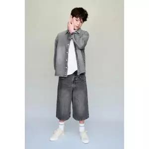 ZARA 롱 데님 버뮤다 팬츠 - 미디움 그레이 4302616809 960786