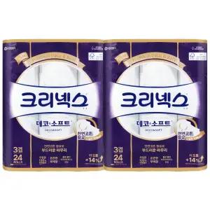 크리넥스 데코앤소프트 3겹 35m 24롤 x 2개 / 휴지 화장지