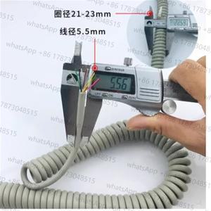 9코어 26AWG 0.15mm² 회색 스프링 스파이럴 케이블 텔레스코픽 와이어 스트레치  차폐 신축성 수축