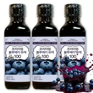 블루베리 퓨레 100% 고함량 안토시아닌 착즙 주스 퓨레 250ml x3병