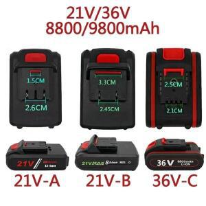 충전식 리튬 배터리 전기 드릴 공구 나사 드라이버 이온 21V 36V 9800mAh