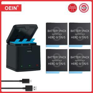 고프로 히어로 7 6 5 용 배터리 블랙 카메라 트리플 충전기 1220mAh