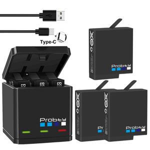 GoPro Hero 7 6 5 배터리 1680mAh + 블랙 카메라용 USB 트리플 충전기  C의 확률