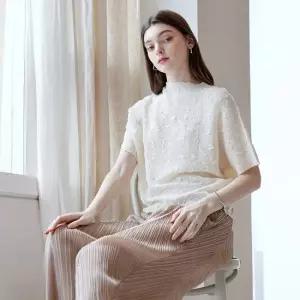 요이츠 [최초가 142000원] 소프트 크링클 플리츠 반팔 블라우스 2colors)_YJ05WNPBL05