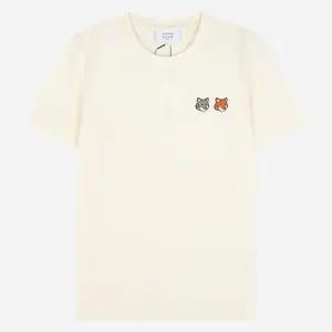 메종키츠네 6S OW011CFKJ7026 P702 더블 폭스 여성 반팔 티셔츠 라떼