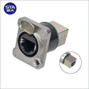 D타입 패널 마운트 직선 암 섀시 소켓 플러그, 이더콘 산업용 RJ45 커넥터, SE8FDNH-13