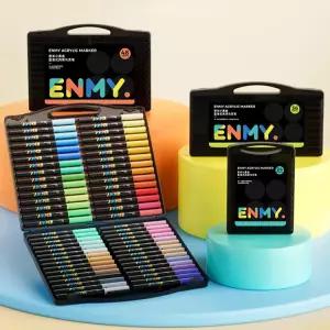 ENMY 브러쉬형 아크릴 마카 마커펜 세트 전문가용 수체화 펜